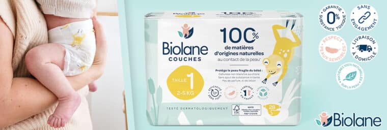 Biolane - Couche ultra-absorbante biodégradable à 80 %