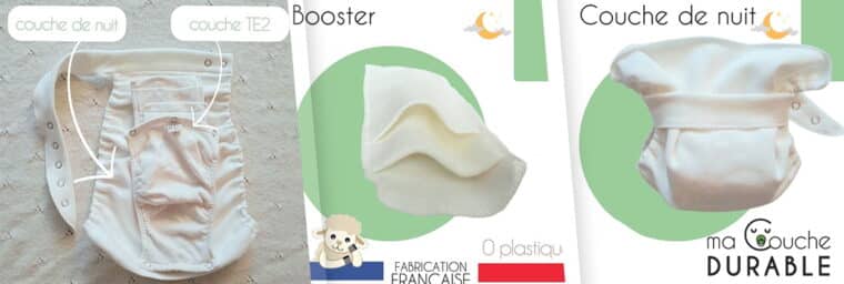 Ma Couche Durable - Change lavable avec boosters pour la nuit