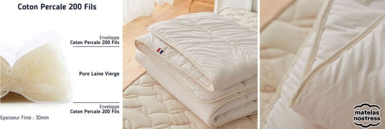 Matelas No Stress - Couette naturelle bébé et enfant en laine 4 saisons